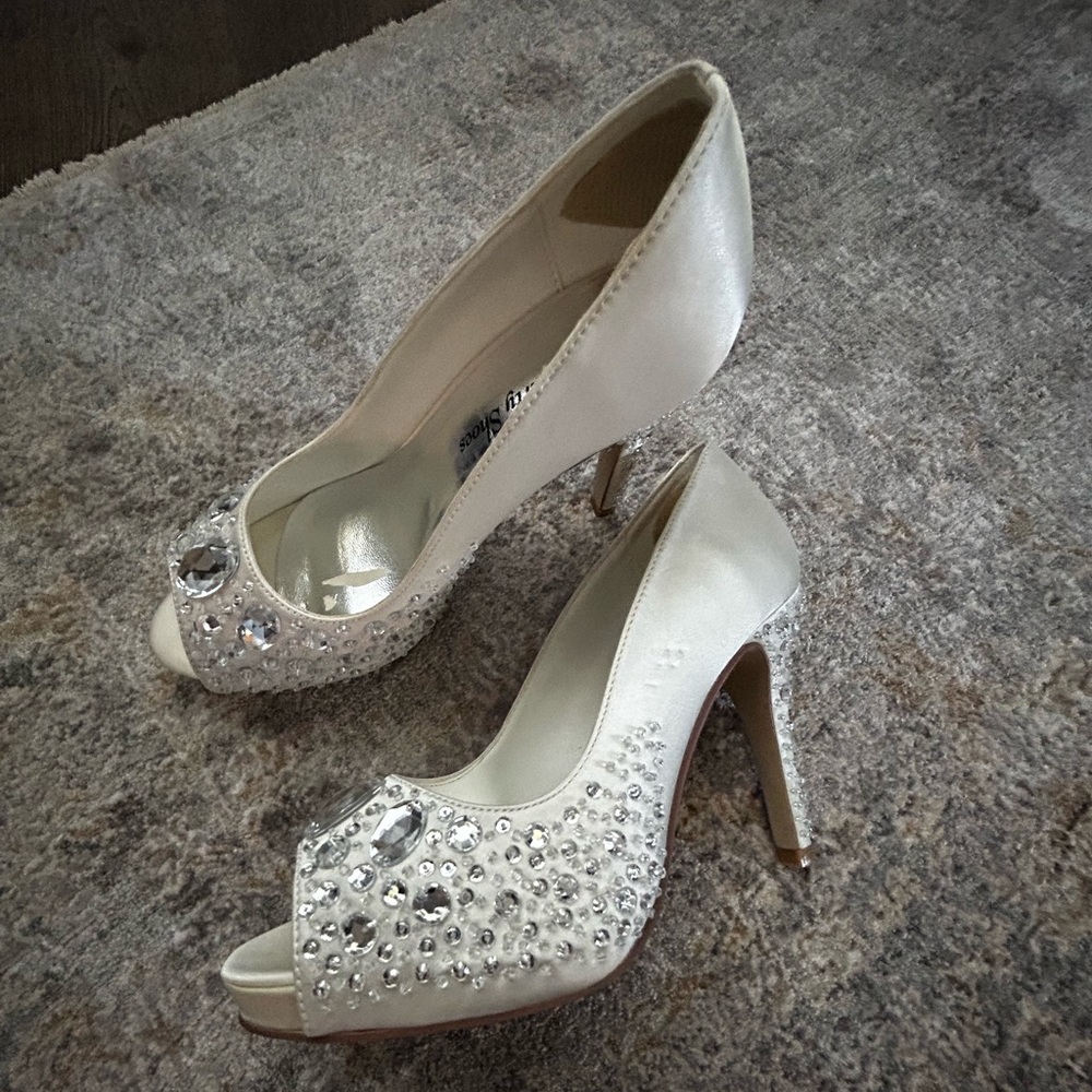 Your Party Shoes white embellished heels